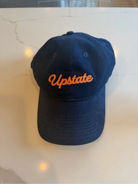 Upstate Navy Cap with Orange Embroidered Script